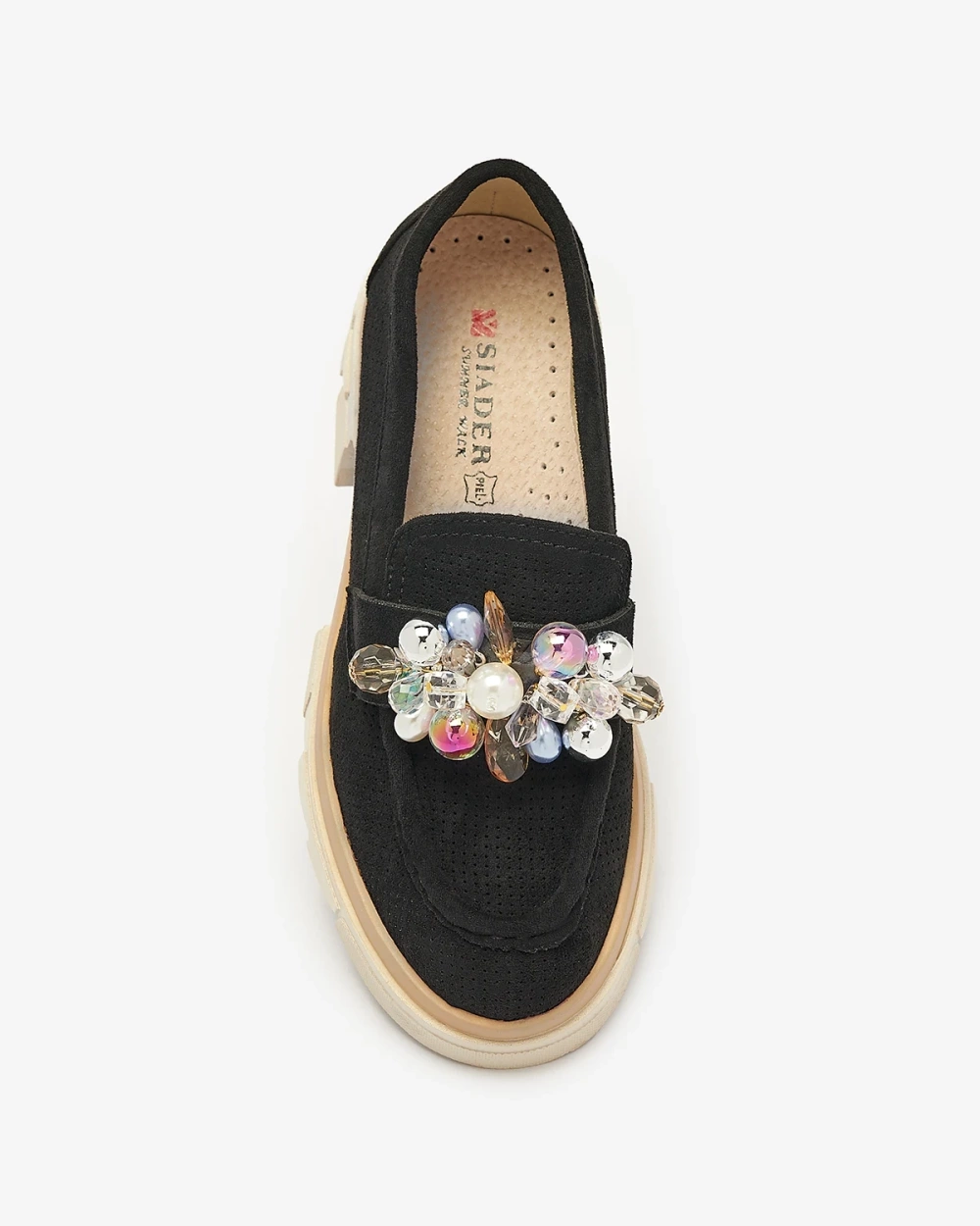 Resti Women&#039;s black openwork moccasins Peloga- Footwear