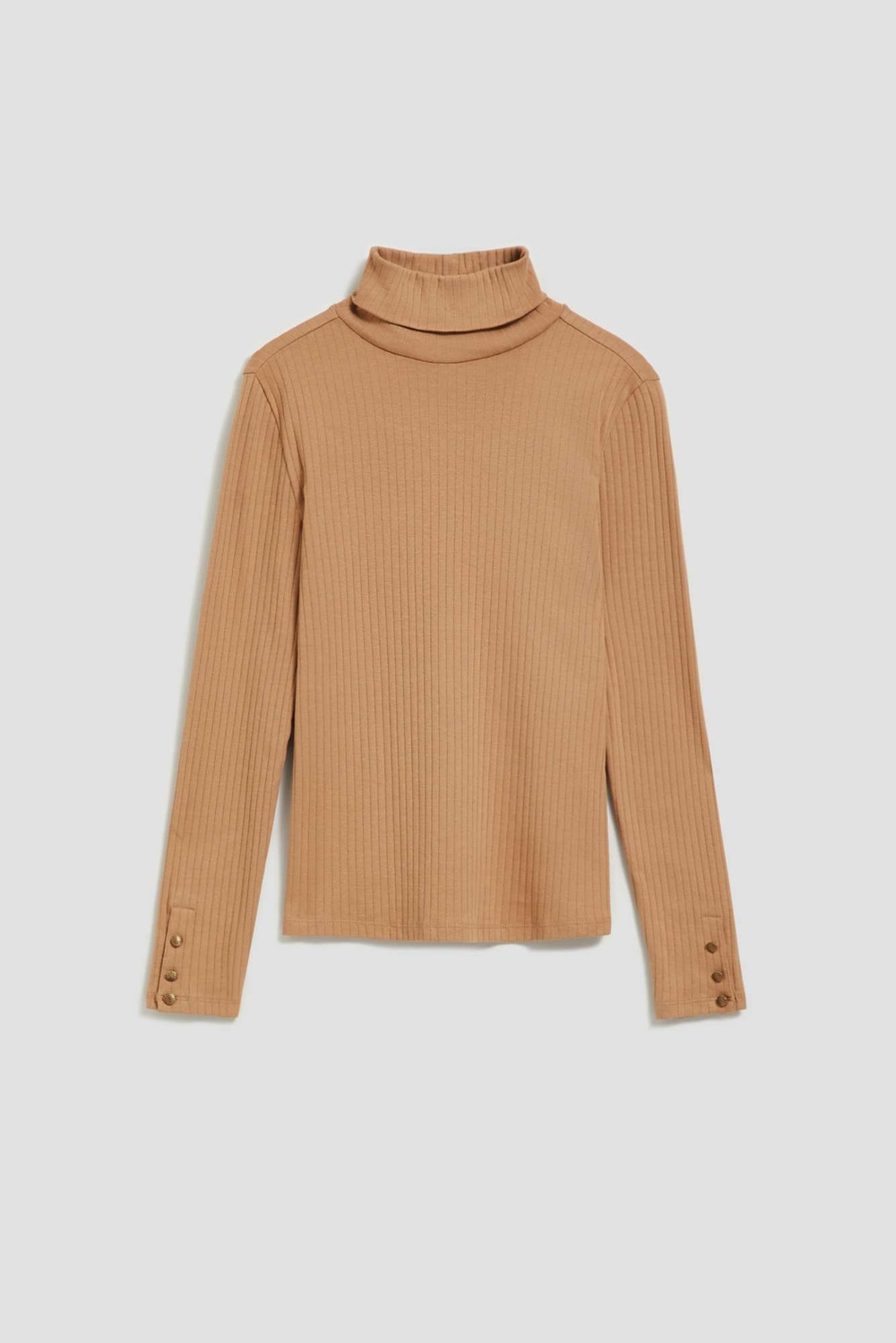 Ribbed turtleneck blouse