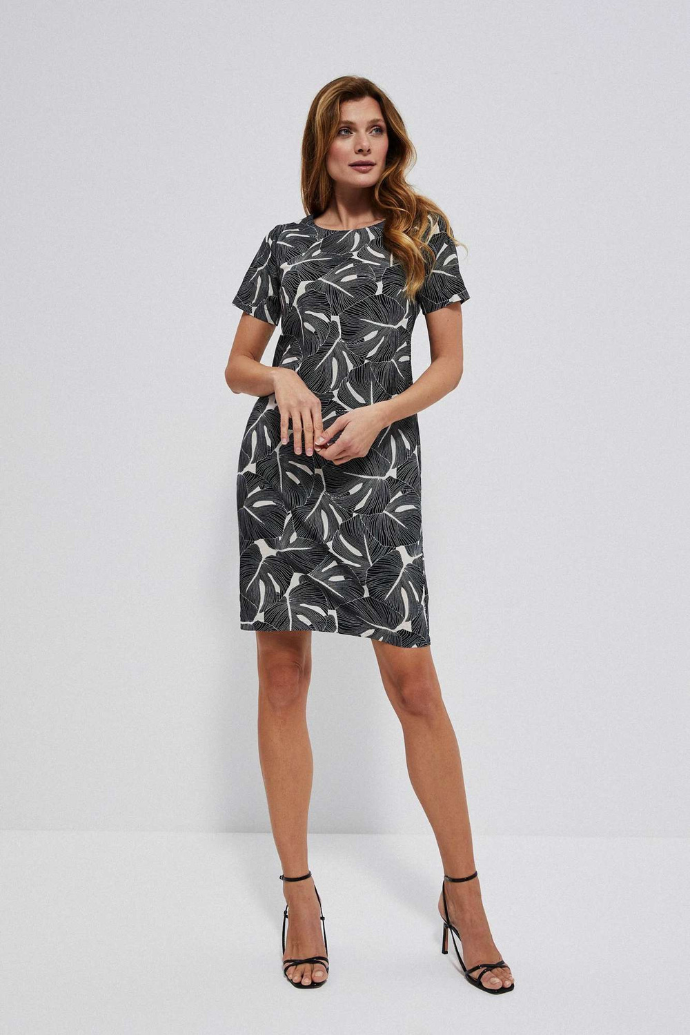 Marisse Linen Dress With Print L-Su-3755 L.Beige