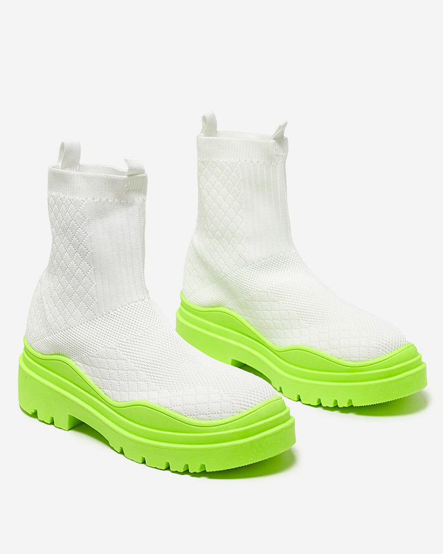 Resti White-green women&#039;s flat-heeled boots Seritis - Footwear