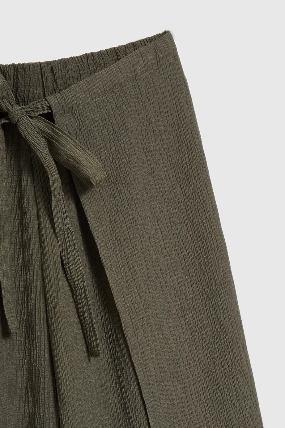 Women's wide trousers with elastic waistband MOODO - olive