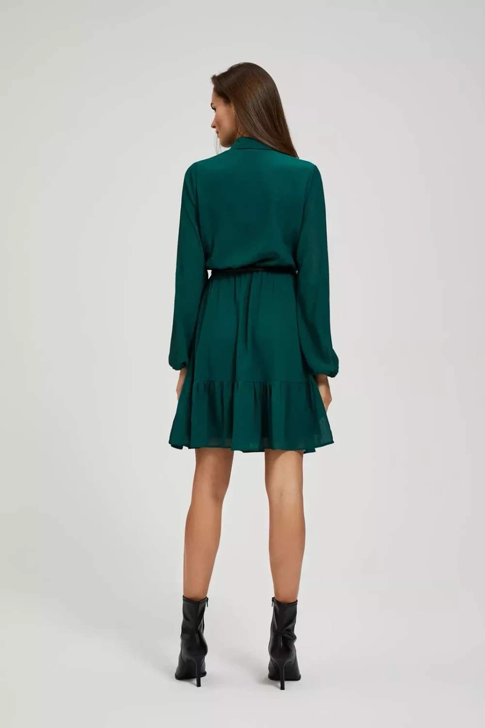 Marisse Dress With A Flared Bottom And A Belt