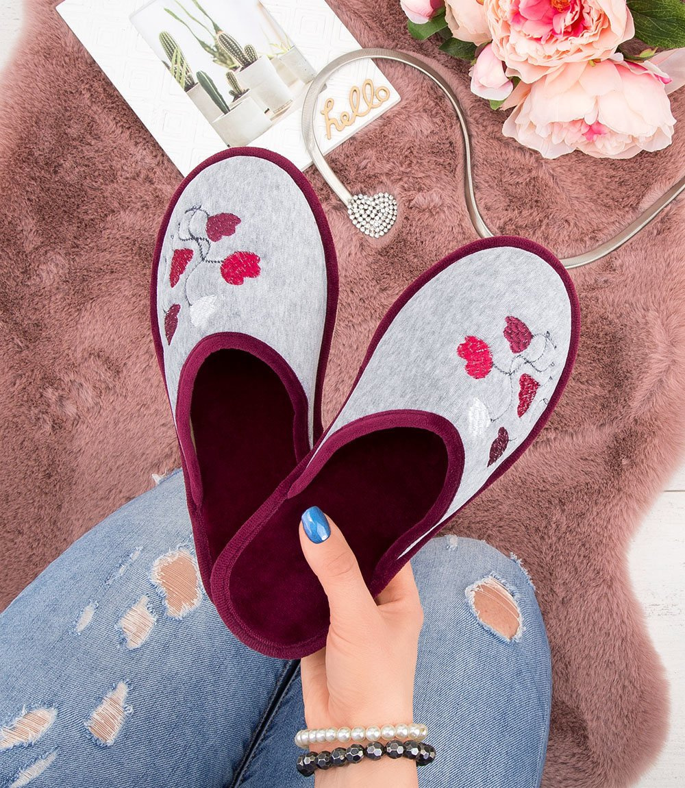 Natural Style Women's Slippers NS-085 Purple-Gray