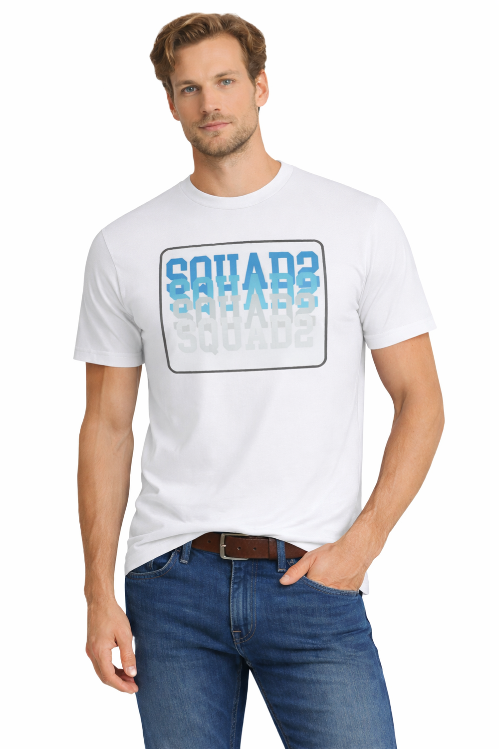 Бяла тениска с пуловер