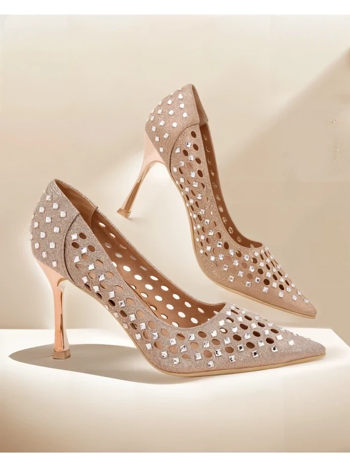 Resti Women's perforated high-heeled shoes Ecatte