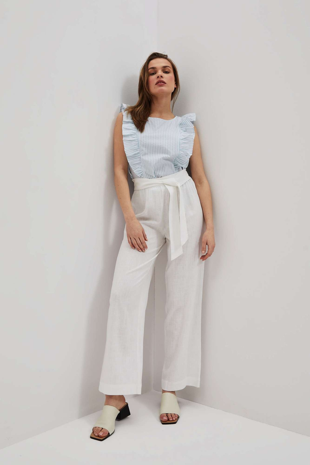 Marisse Women's Trousers L-Sp-4028 White