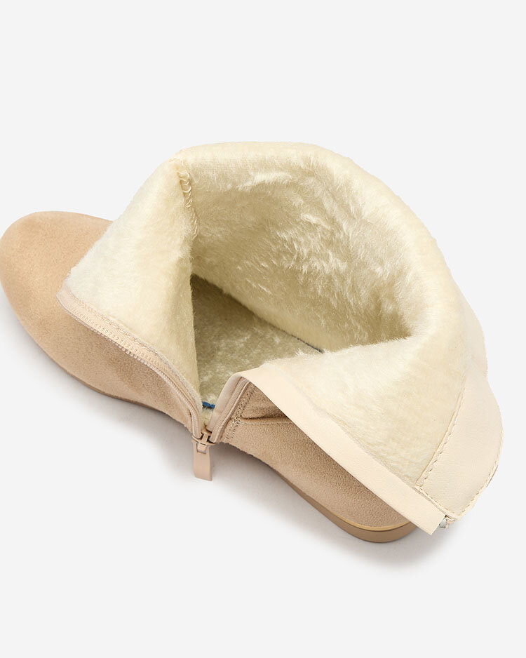 Resti Beige eco-suede boots with a hidden anchor Lovely