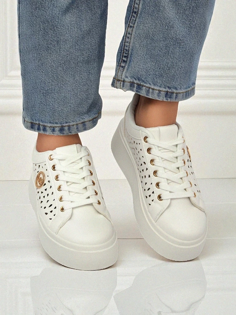 Resti Aurelia Bianca – White Platform Sneakers Ecru