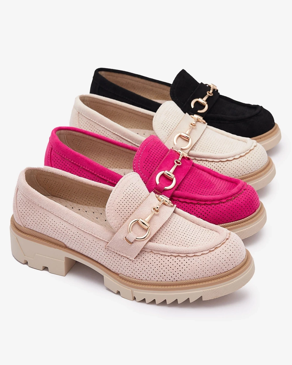 Resti Cream openwork women&#039;s moccasins with chain Imerila - Footwear