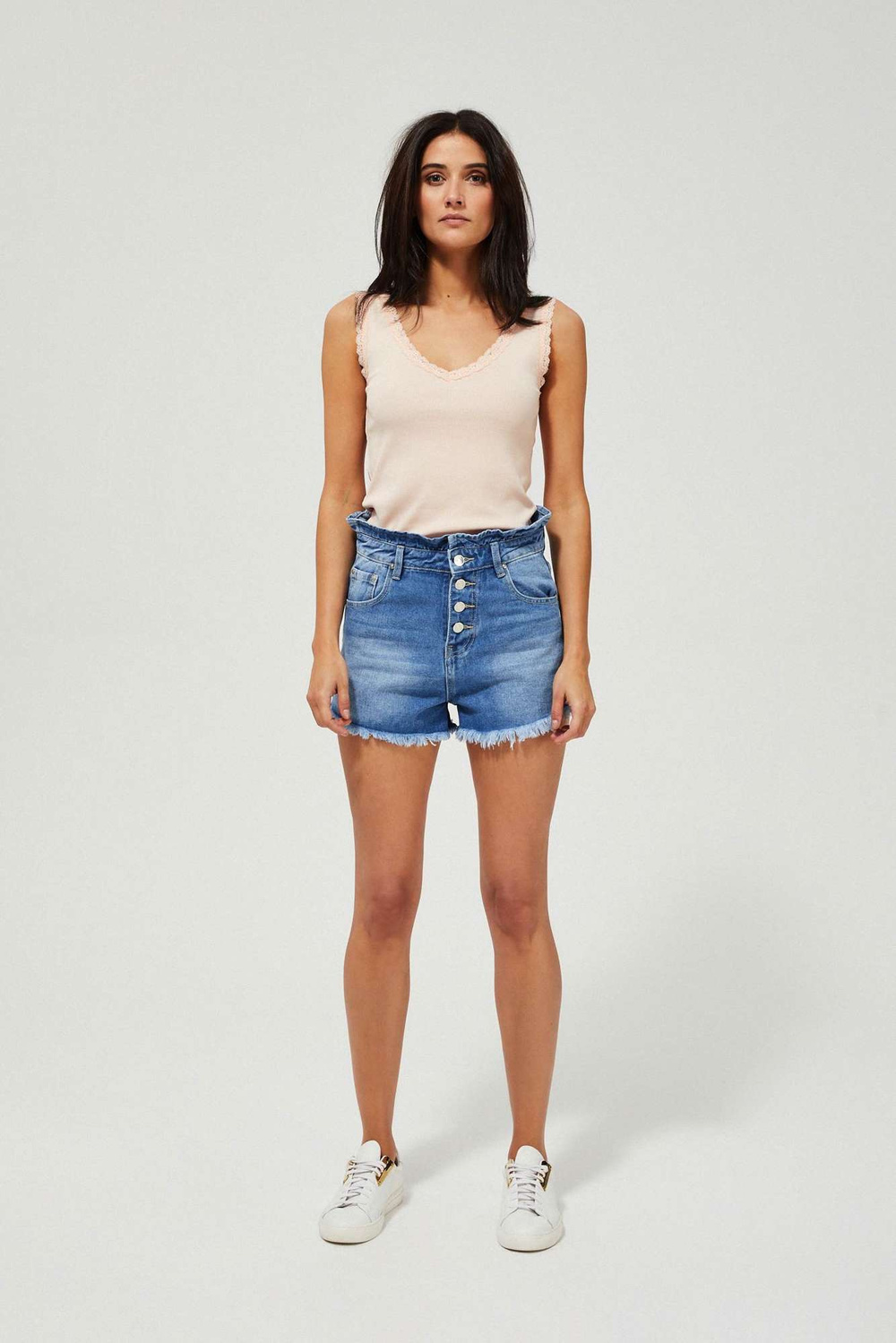 Marisse High Waist Denim Shorts L-Sh-3405 Blue