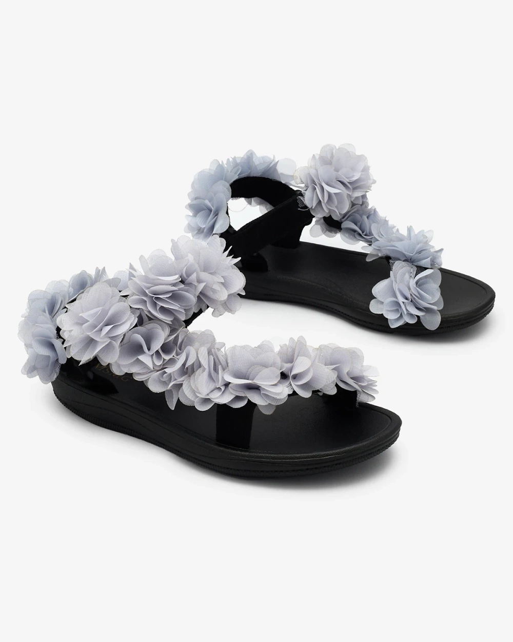 Resti Grey women&#039;s sandals with flowers Alferroy