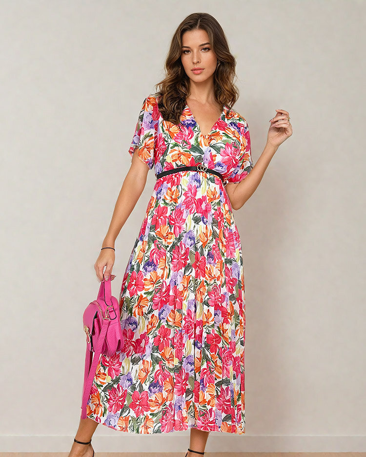 Resti Women's pleated floral midi dress