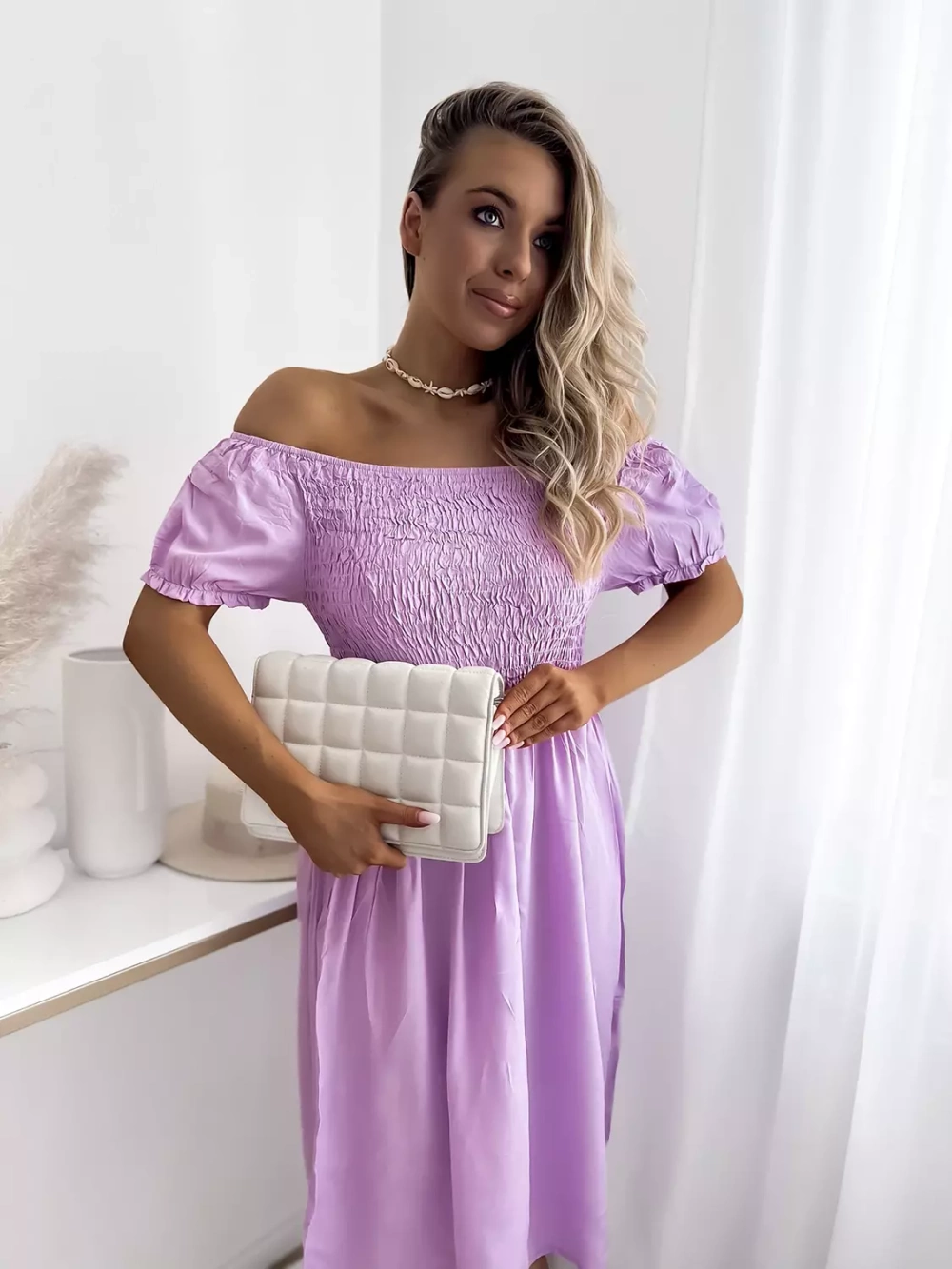 Resti Purple women's mini dress a'la hiszpanka- Clothing
