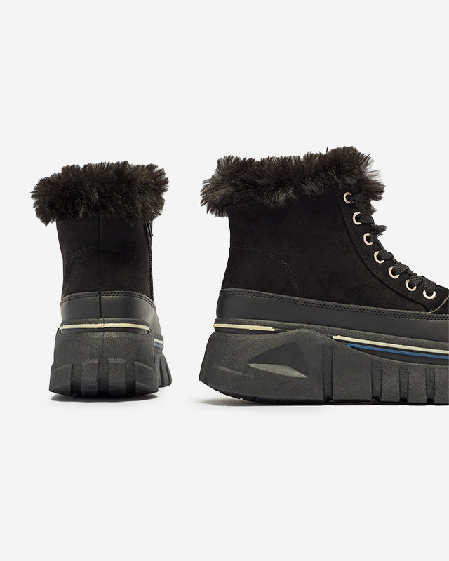 Resti Black women&#039;s lace-up platform snow boots Neatesa - Footwear
