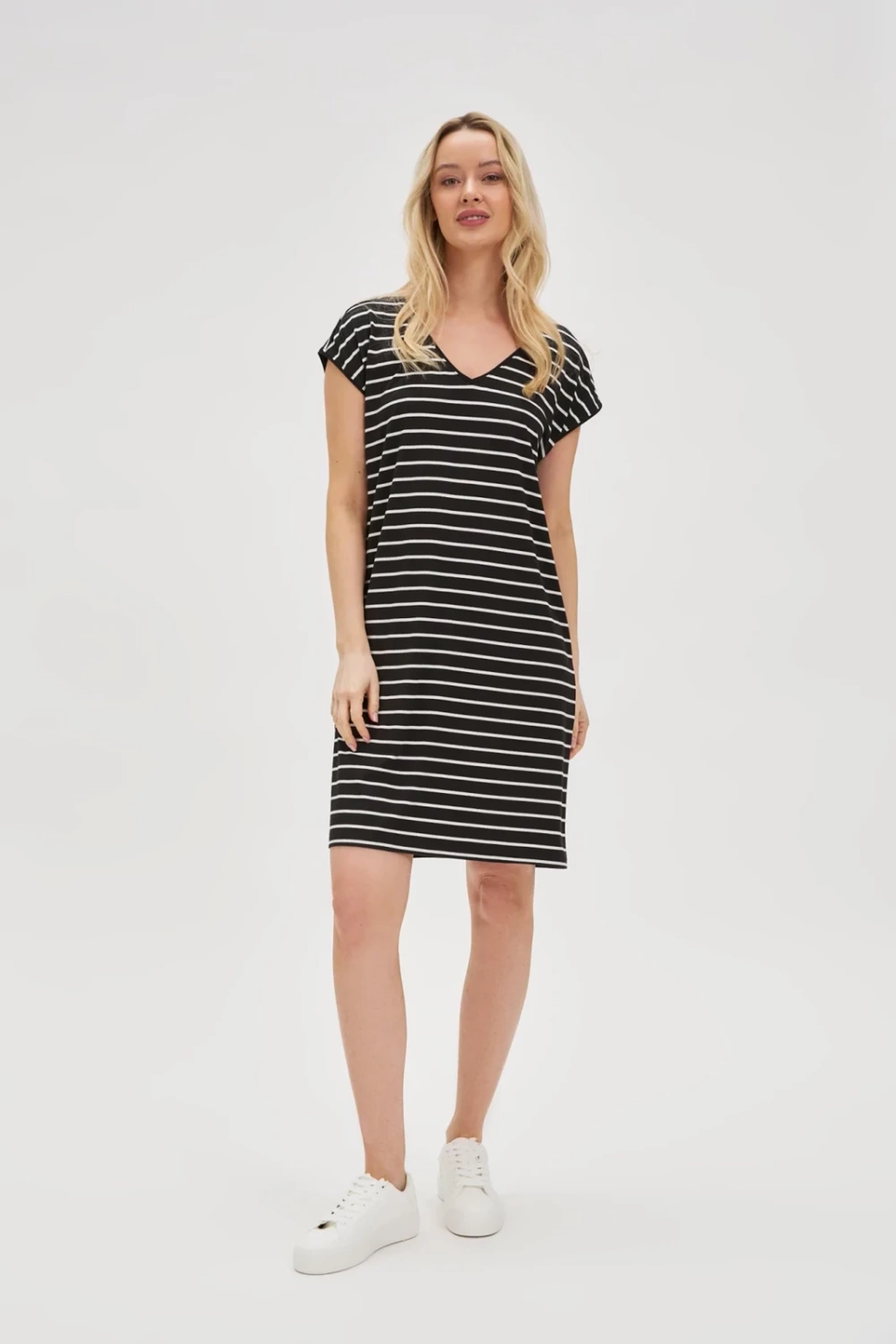 Marisse Black Striped Dress