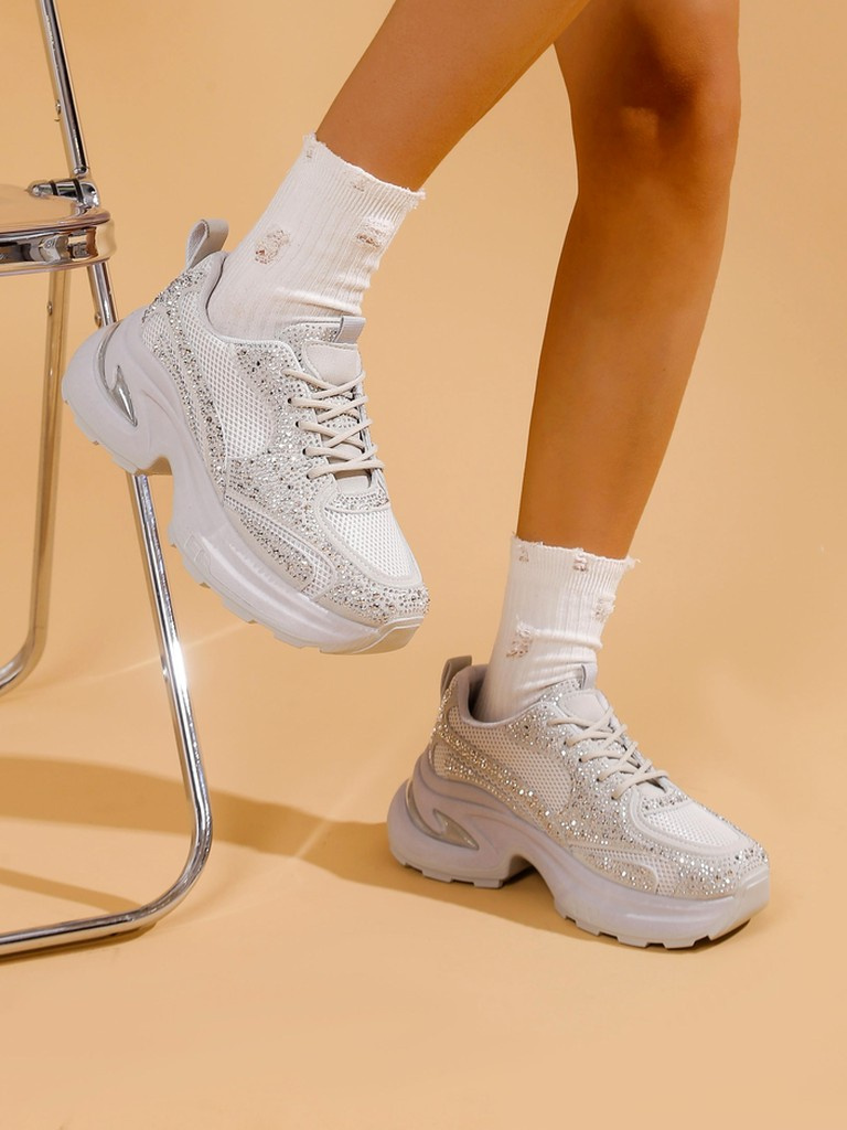 Resti Womens sports sneakers with rhinestones Bloss