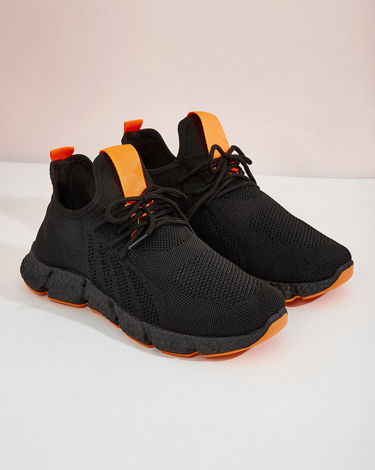 Resti Black and orange women&#039;s sports shoes Bommgi - Footwear