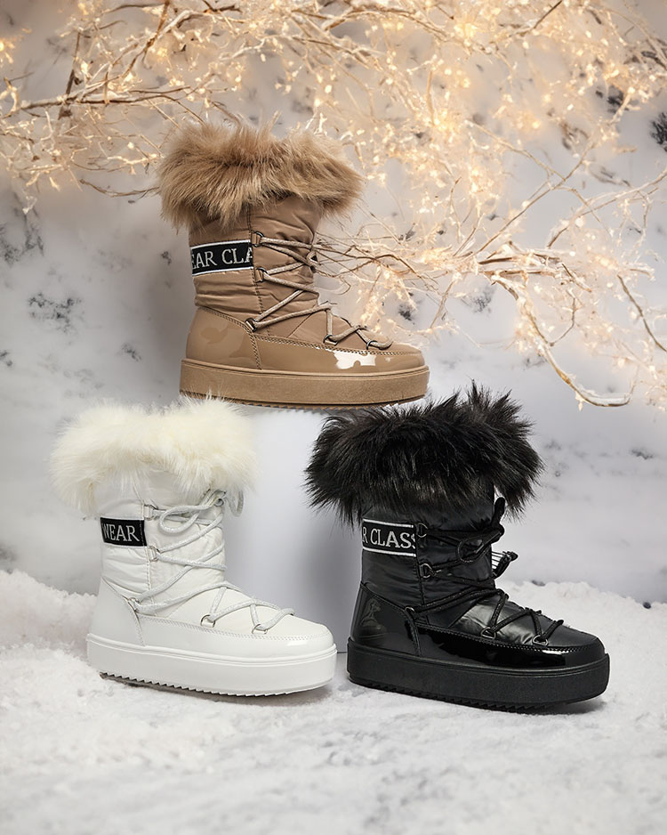 Resti Lace-up boots a'la snow boots with fur Heccti