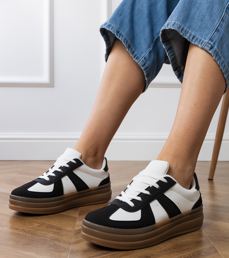 marka niezdefiniowana Adidași negri de damă pe platformă Serila