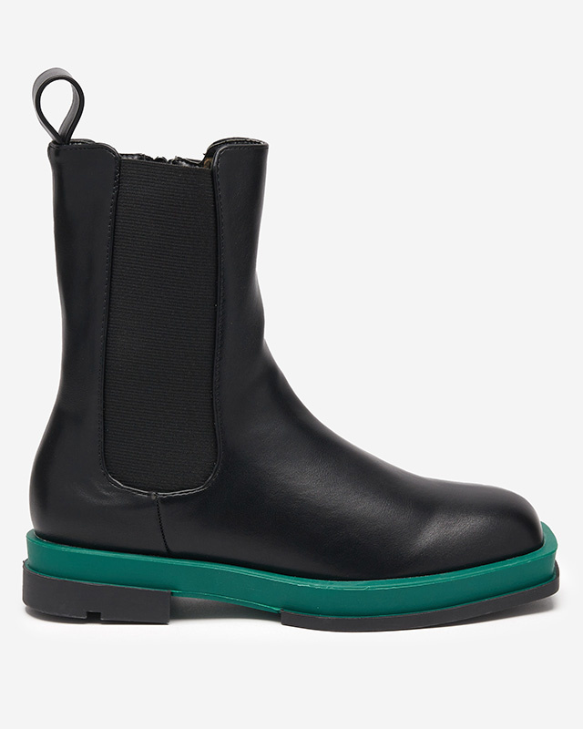 Resti Women&#039;s high boots with a square toe in black and green Litepi - Footwear