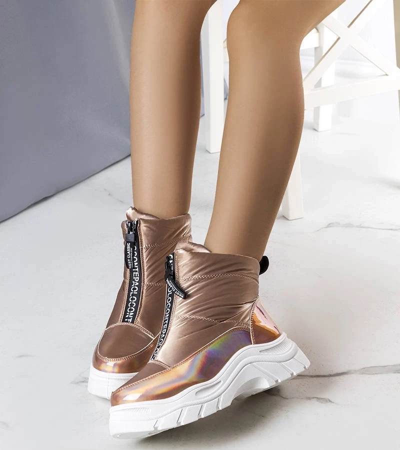 Gemre Cizme de zăpadă Leonel lăcuite auriu