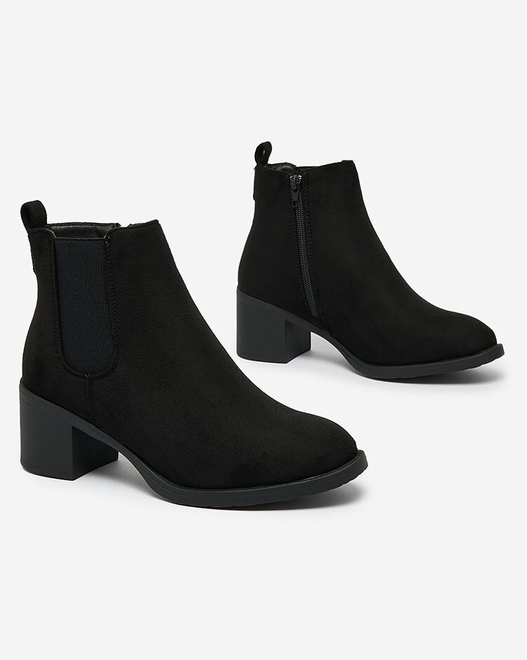 Resti Black eco-suede women&#039;s boots on a post Nanhelyna