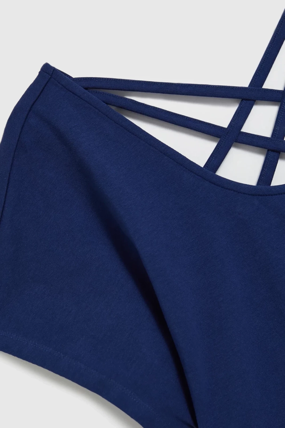 Women's blue T-shirt with back neckline MOODO - navy blue