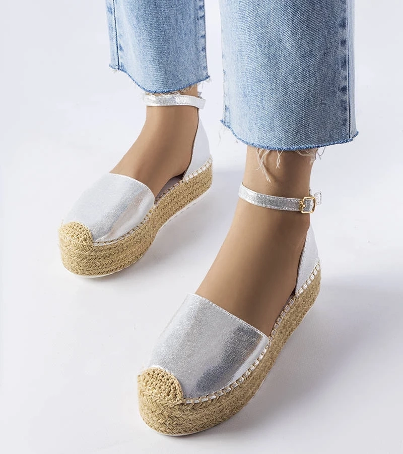 Gemre Espadrile cu platformă argintie Clousson