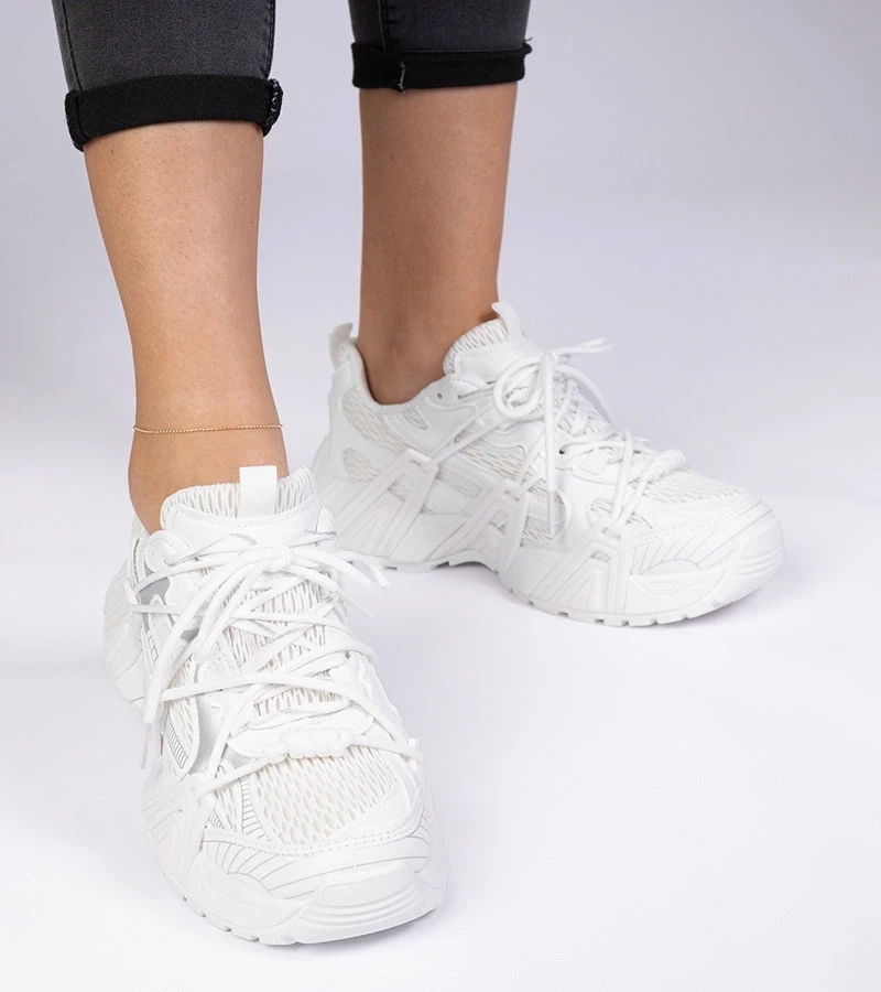 Gemre Adidași albi la modă cu talpă masivă Lukaro