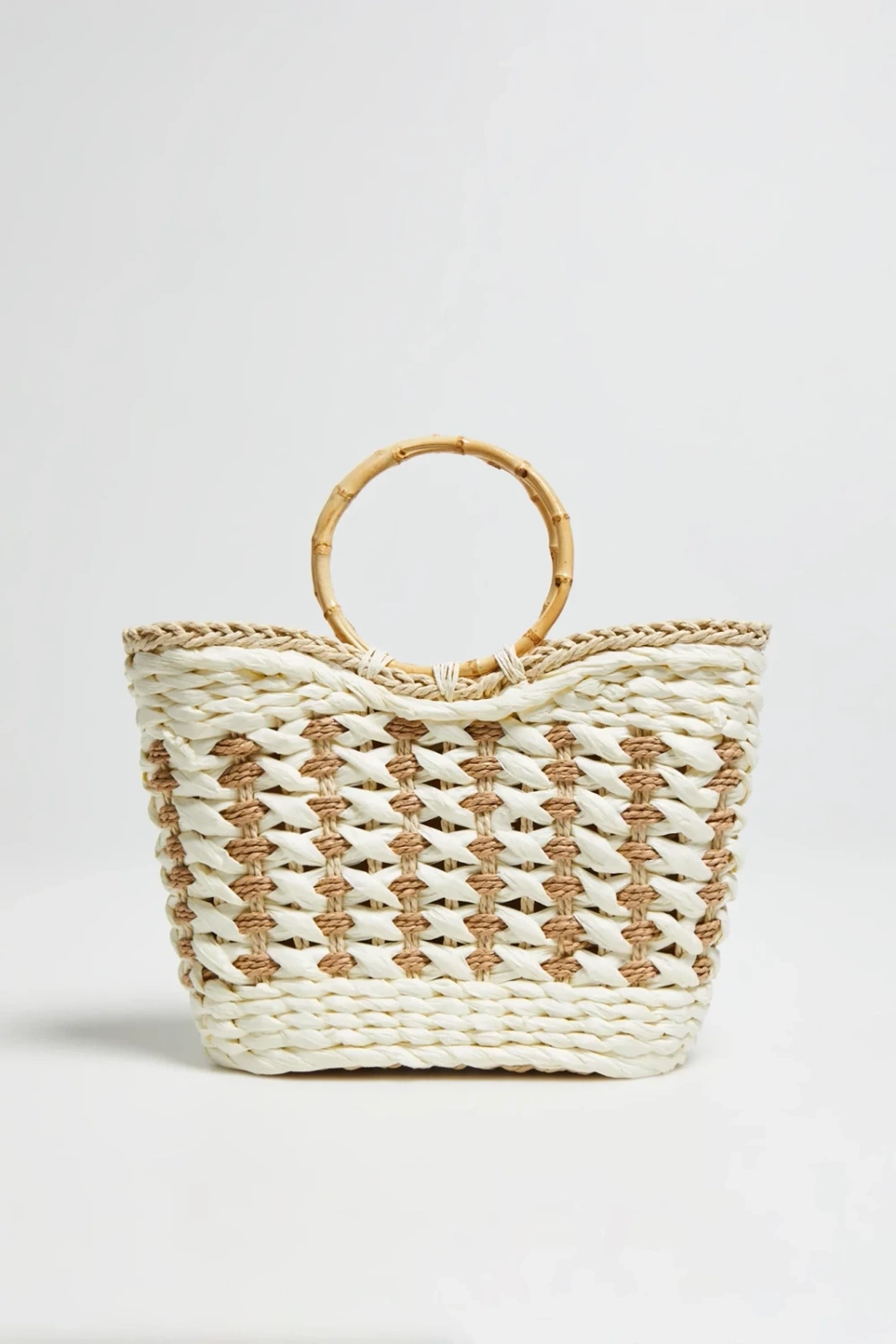 Marisse White Basket Bag