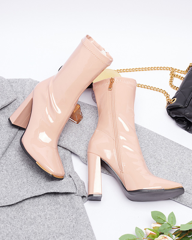 Resti Light pink women&#039;s lacquered boots on the Rekila post - Footwear