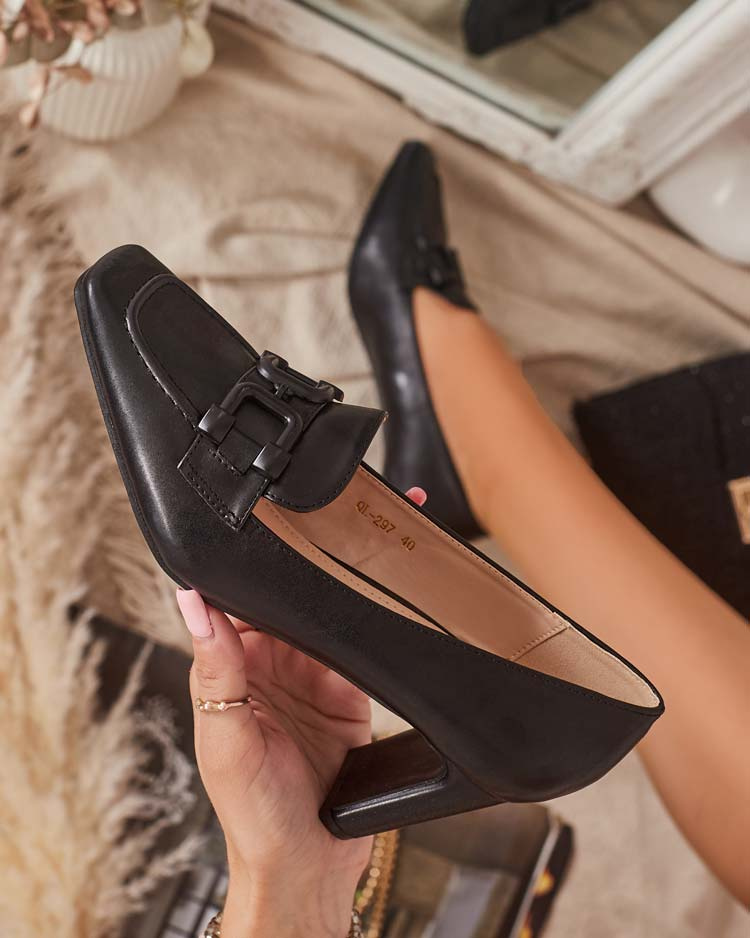 Resti Women's moccasin-style pumps in black Mokwell-Footwear