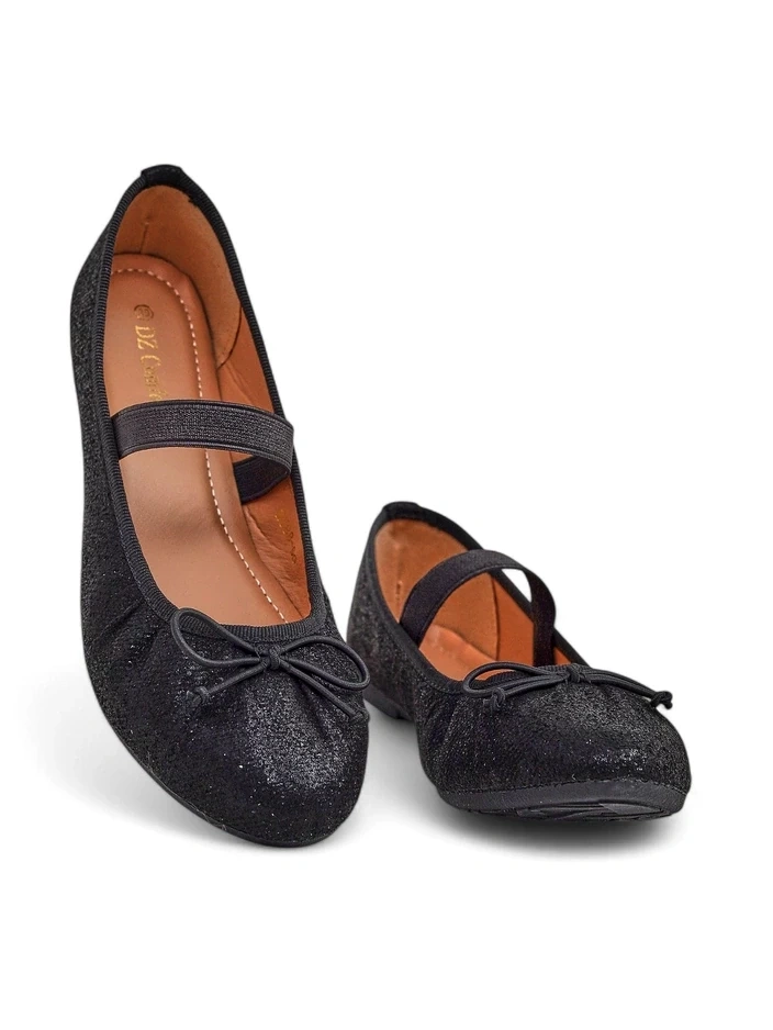 Resti Shiny women&#039;s ballet flats with bow and elastic Safte