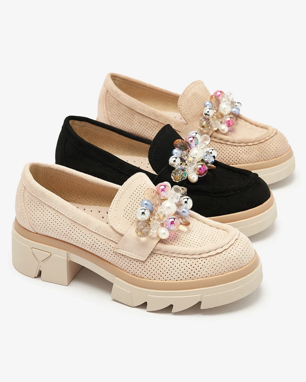 Resti Women&#039;s black openwork moccasins Peloga- Footwear