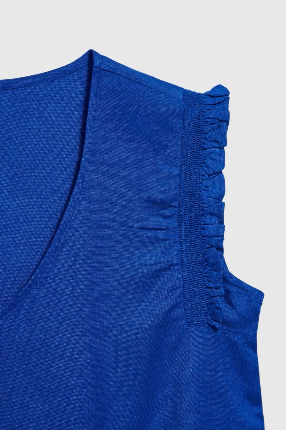 Women's tank top with frills MOODO - navy blue