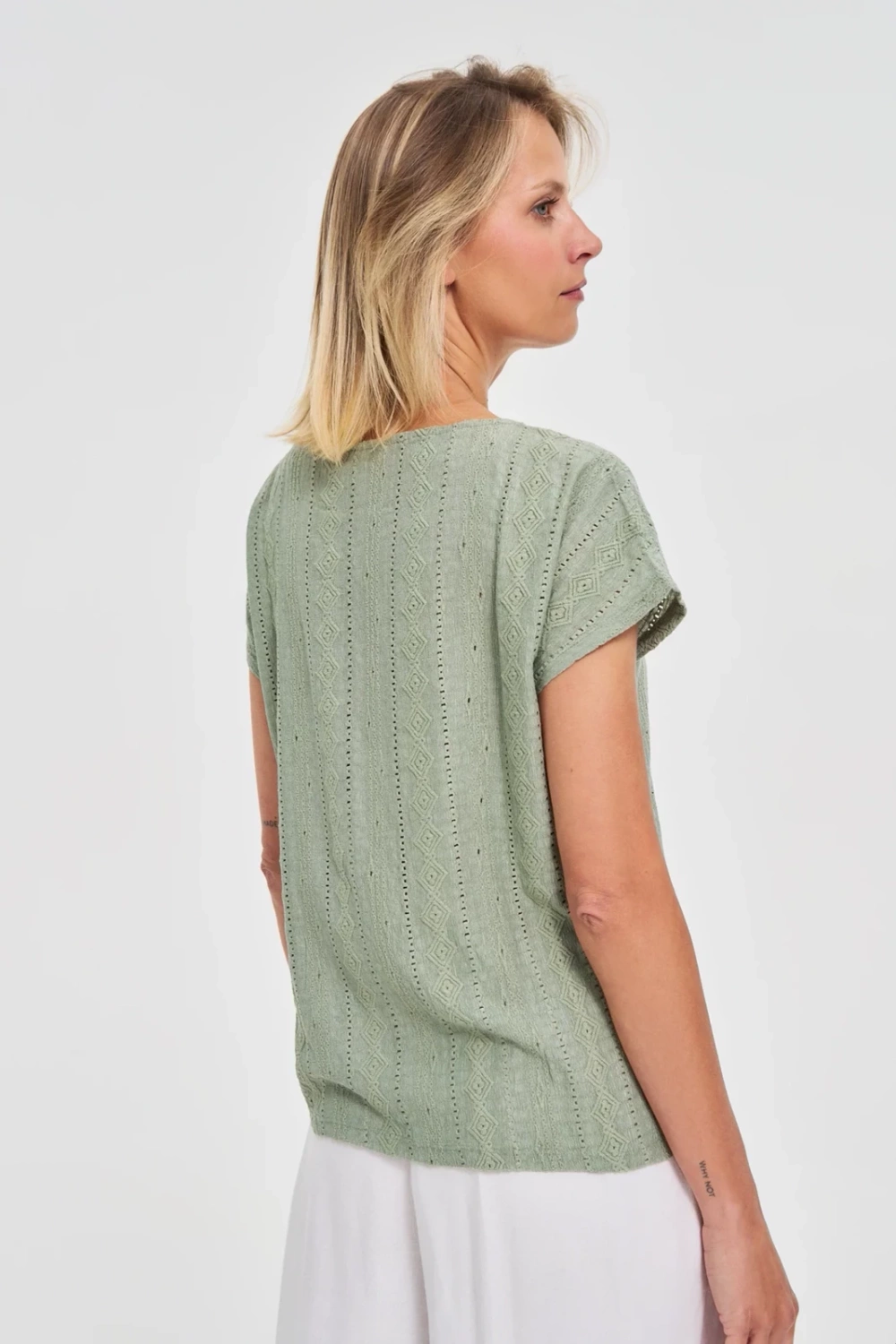 Marisse Olive Short-Sleeved Blouse
