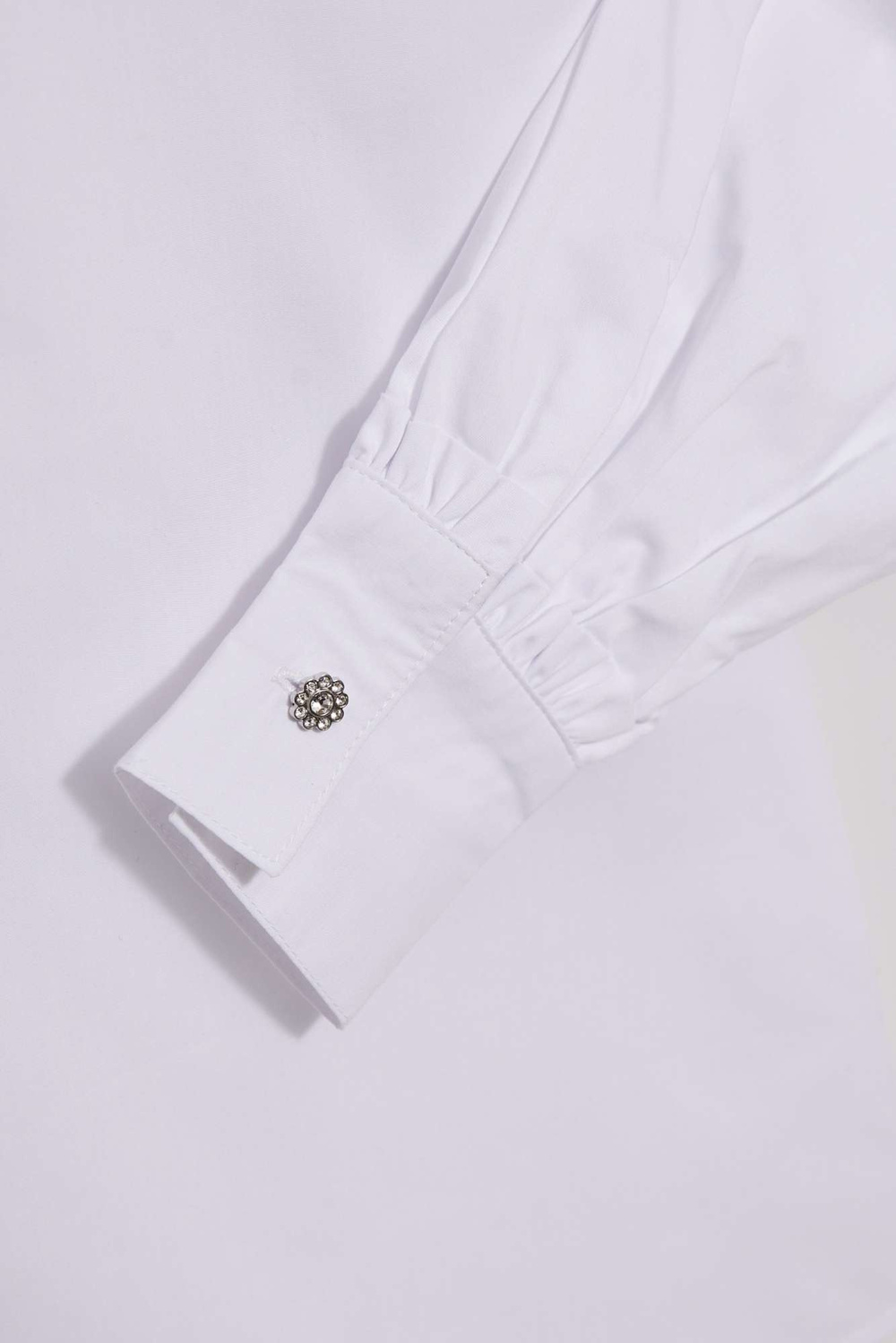 Marisse Shirt With Silver Decorative Buttons And White Collar