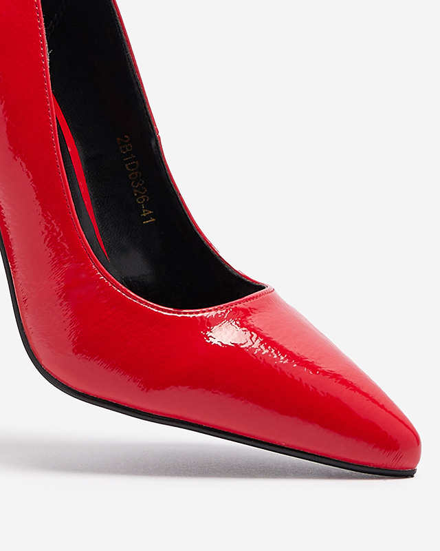 Resti Red lacquered pumps with stiletto nose Sovirta- Footwear