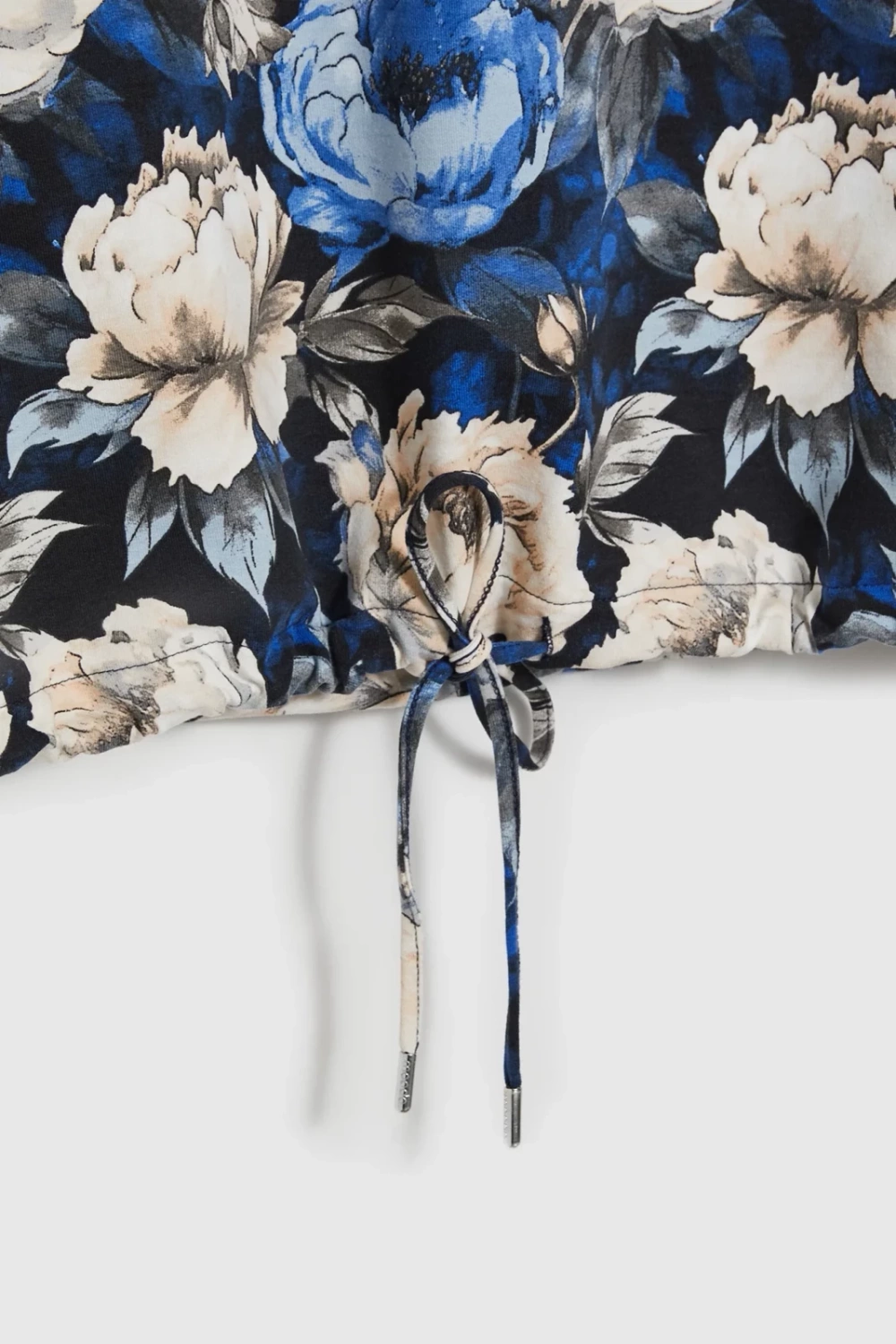 Marisse Black Floral V-Neck Sweatshirt