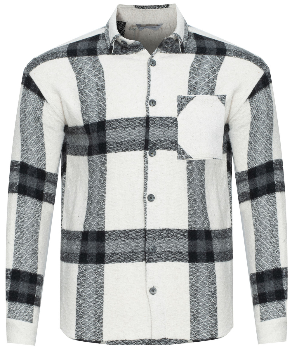 Кожено яке PLUS POSH черно и кремаво