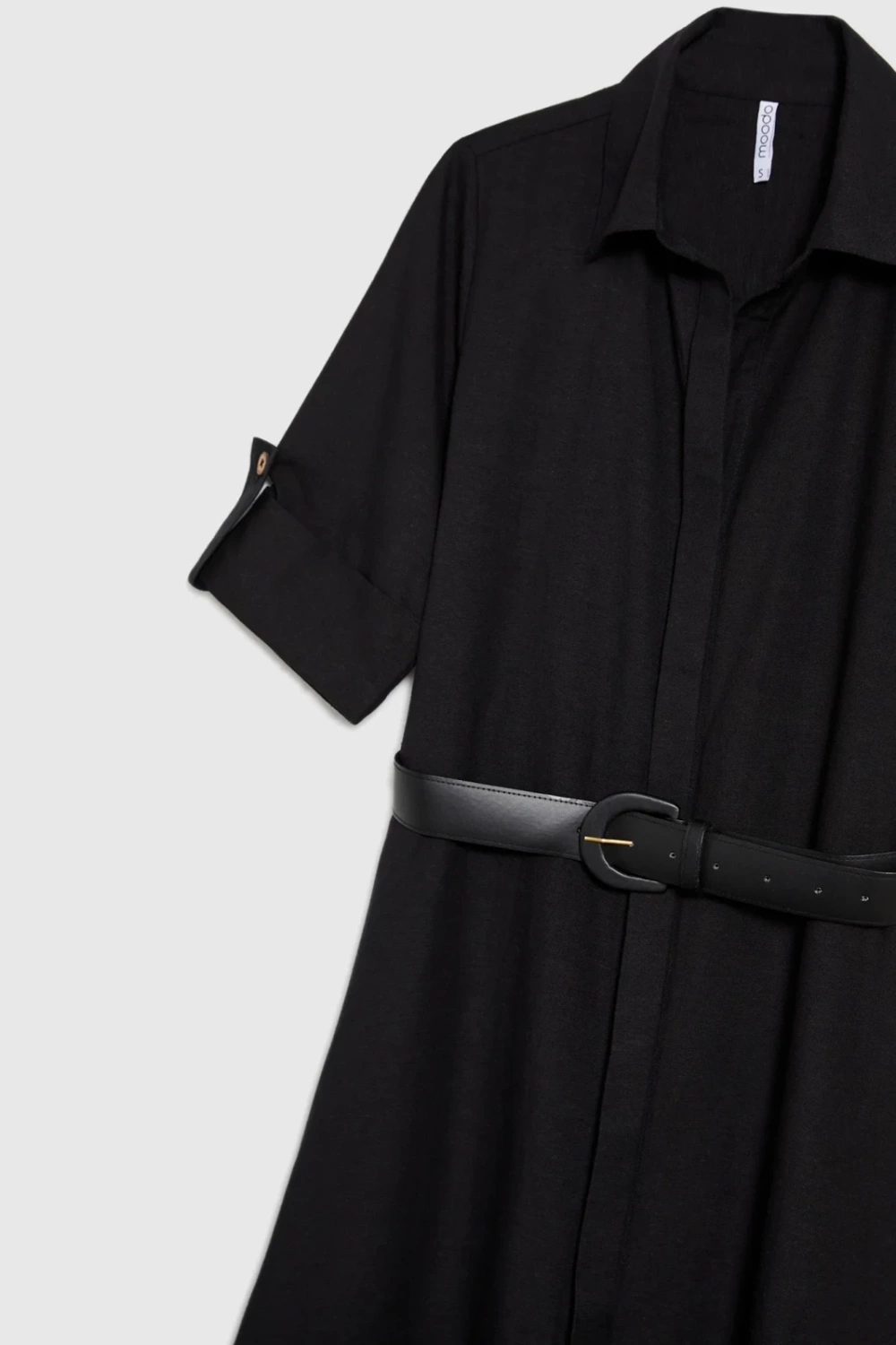 Marisse Black Midi Shirt Dress