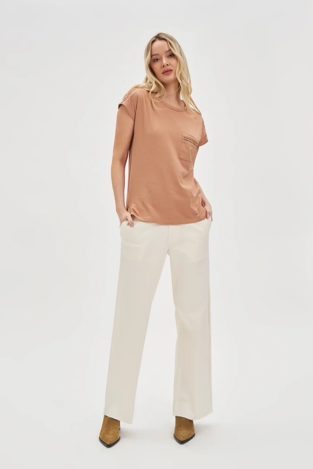 Marisse Women's T-Shirt L-Ts-4635 L.Brown