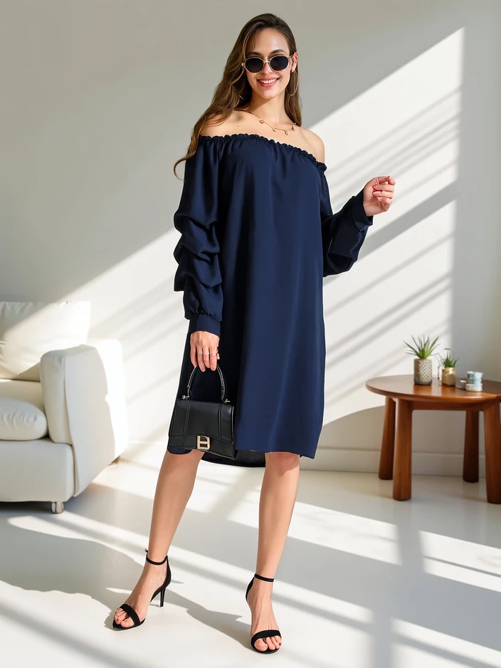 Resti Smooth women's dress a'la Spanish with ruffles