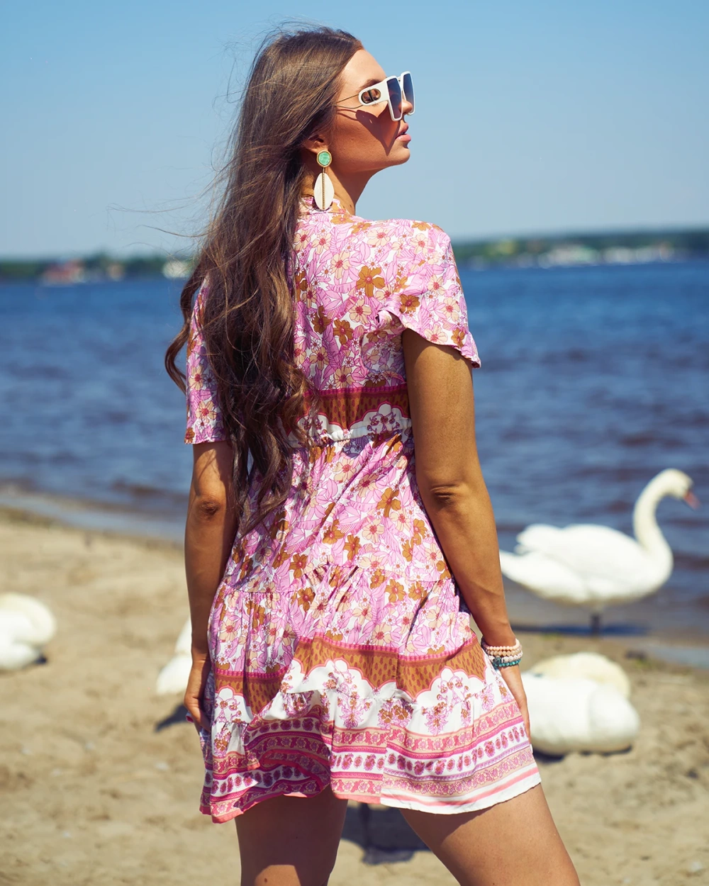 Resti Summer pink women's short dress