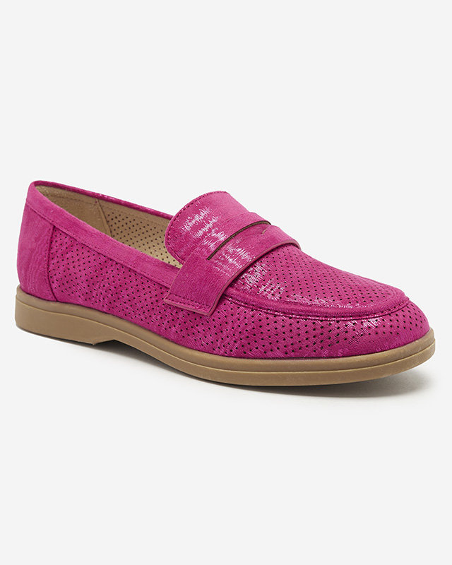 Resti Fuchsia openwork women&#039;s moccasins with shiny finish Idesa - Footwear
