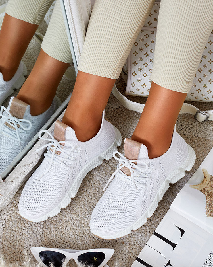 Resti White and beige women&#039;s sports shoes Baym - Footwear