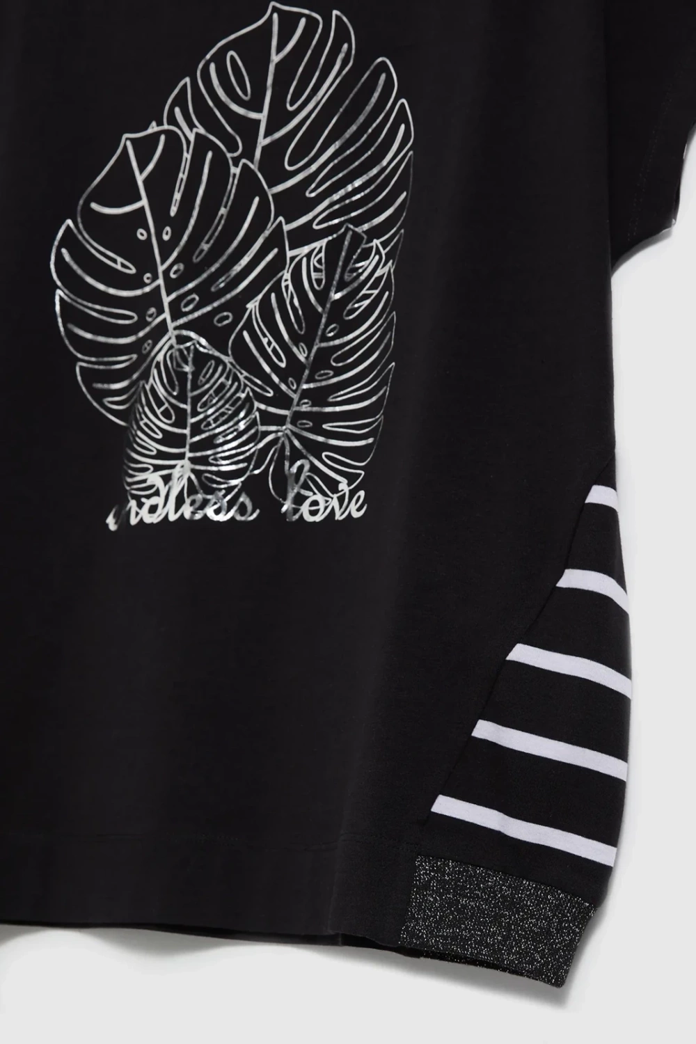Marisse Black Cotton Blouse With Print