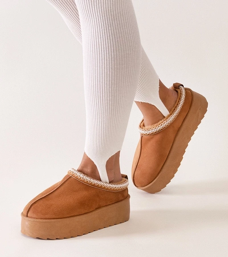 D/CEO Black slippers with fur insulated Valle