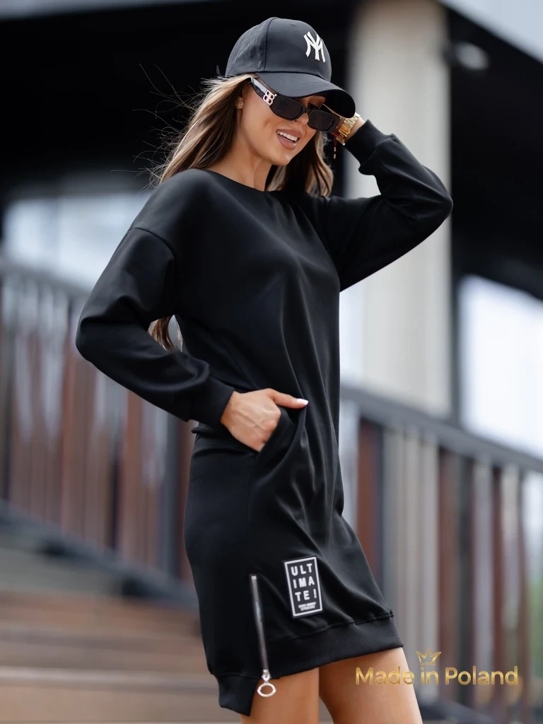 Resti Gravity Core Sweatshirt Dress with Side Zipper