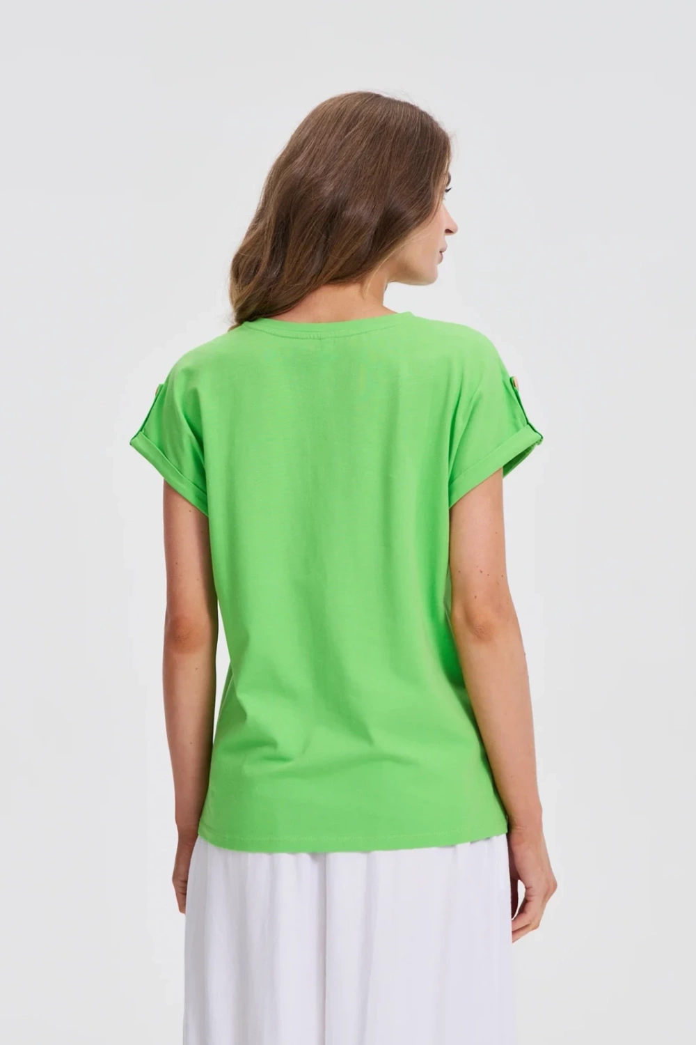 Marisse Green T-Shirt With Pocket